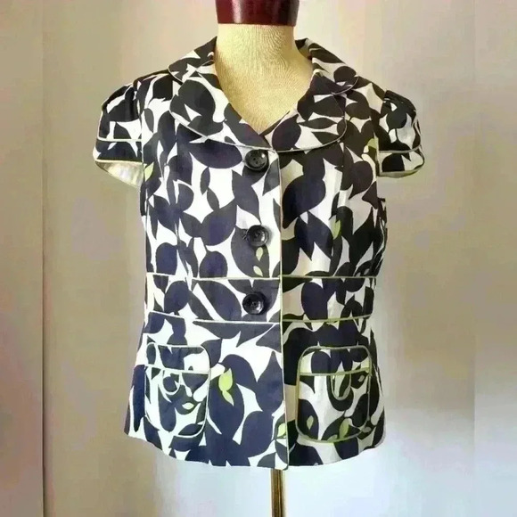 VEX COLLECTION short sleeve leafy jacket or blouse size 40 (Large) - Picture 1 of 10